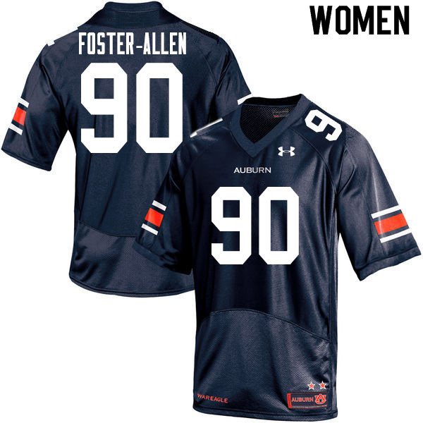 Women #90 Daniel Foster-Allen Auburn Tigers College Football Jerseys Sale-Navy